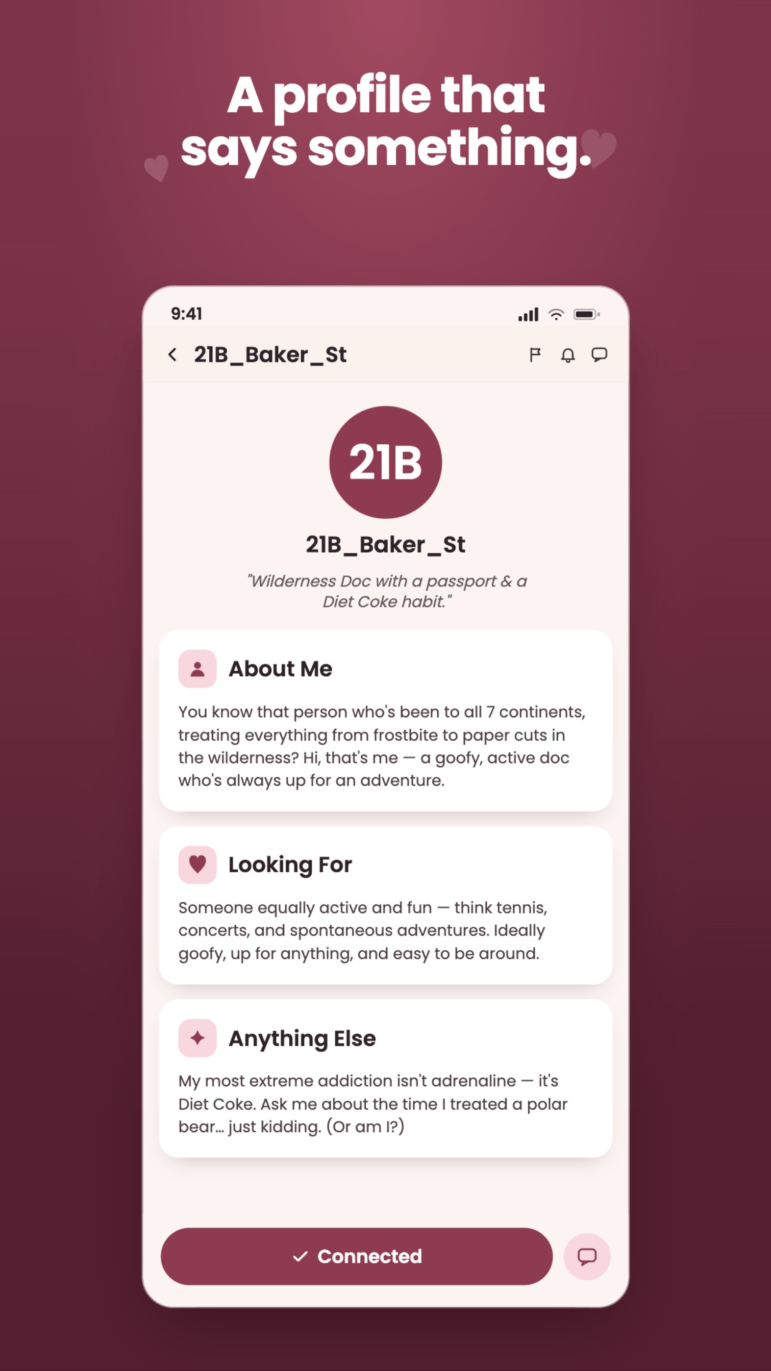 A profile that says something.
